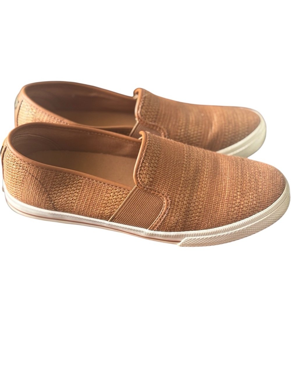 Lauren Ralph Lauren Woman’s Woven Slip-On Sneakers in Light Brown